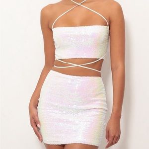 White Lucy In The Sky Sequin Set